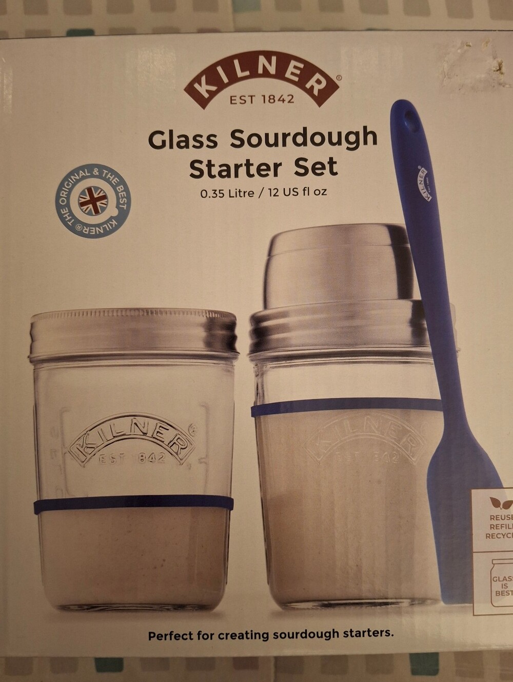 Kilner Glass Sourdough Starter Set 0.35 L / 12 US fl oz Clear/Blue